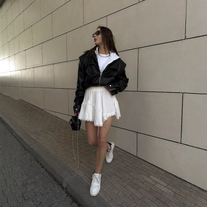 Lune London cropped leather jacket for women