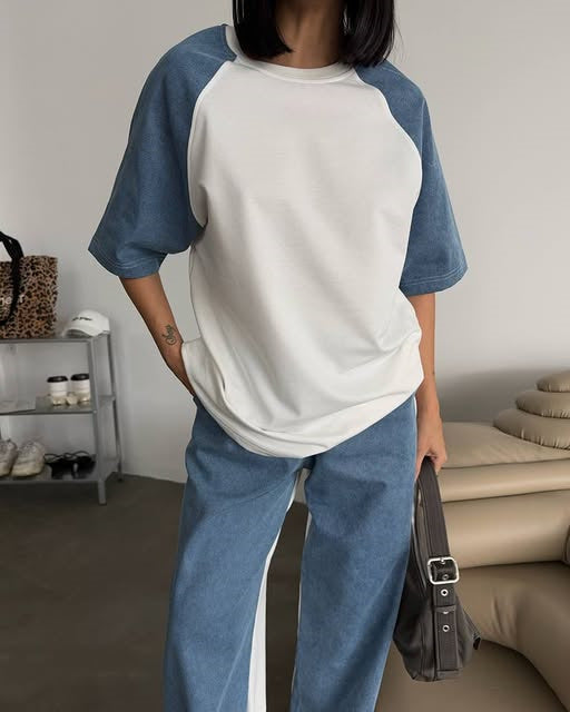 Casual tracksuit set for women with oversized top and wide leg Lune London