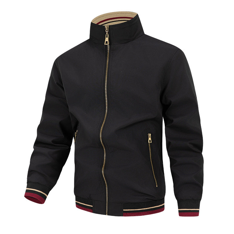Men's transitional jacket with high collar and practical pockets Lune London