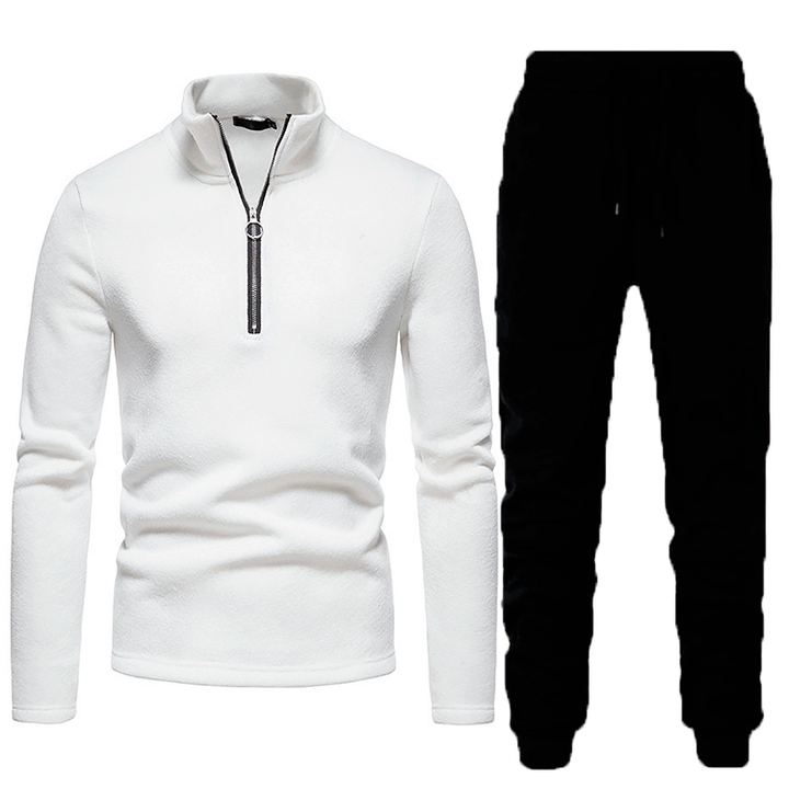 Men's sporty fleece training set with high collar and practical pockets Lune London