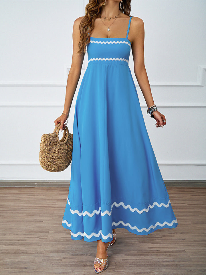 Maxi dress for women with a delicate ruffled hem and thin spaghetti straps Chic & Stil
