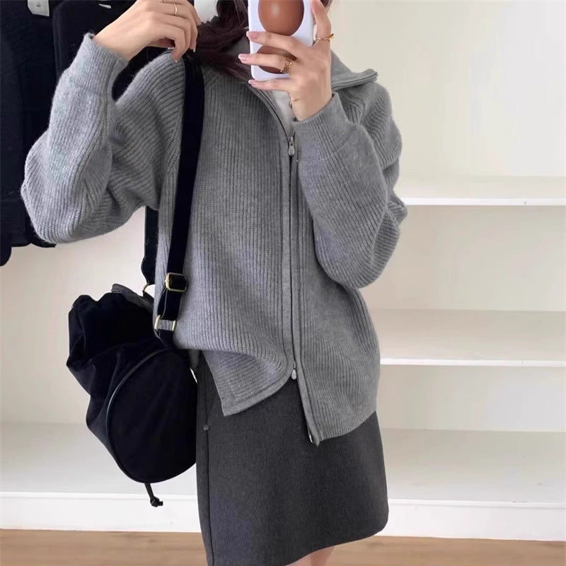 Gilet pour femmes avec fermeture éclair attachée et coupe oversized Chic & Stil