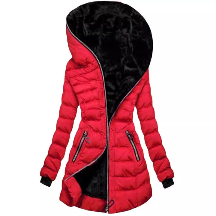 Ladies long jacket with plush lining and high collar Lune London