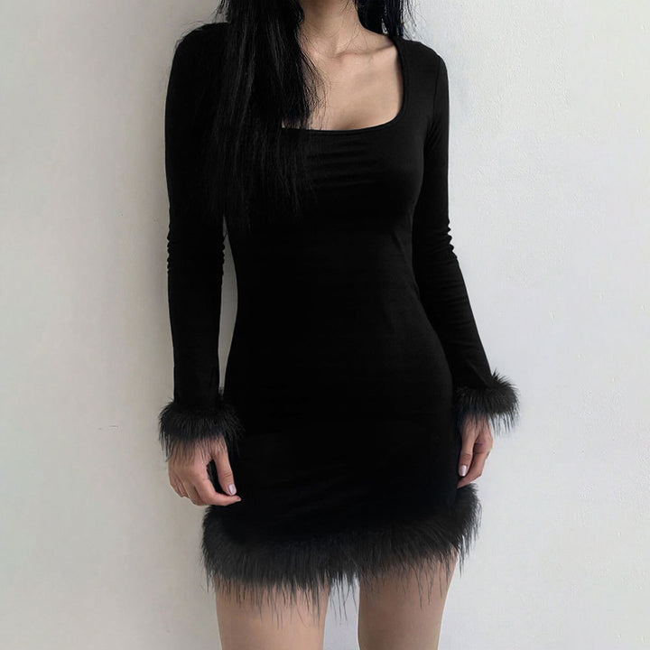 Robe mini femme avec des manches longues élégantes et des finitions plumetis Chic & Stil