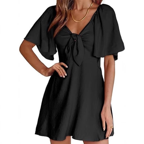 Summer dress for women with an elegant knot design Lune London