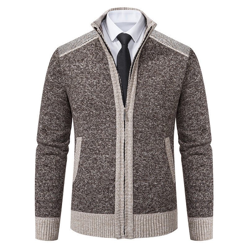 Elegant knit jacket for men with modern zipper and high collar Lune London