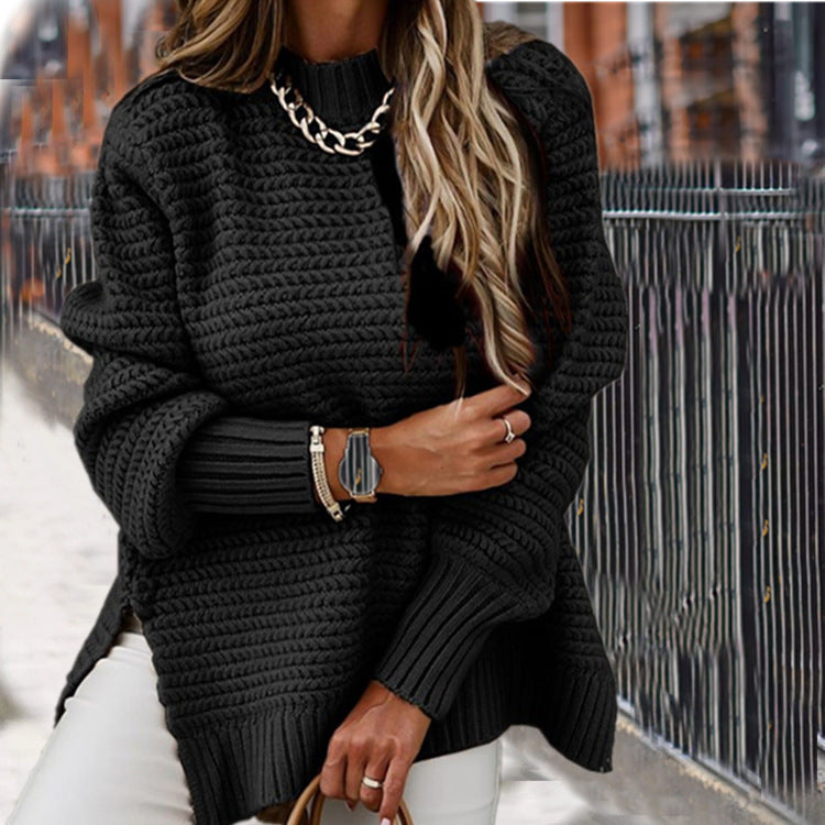 Oversized knitted sweater for women with textured pattern and relaxed fit Chic und Stil