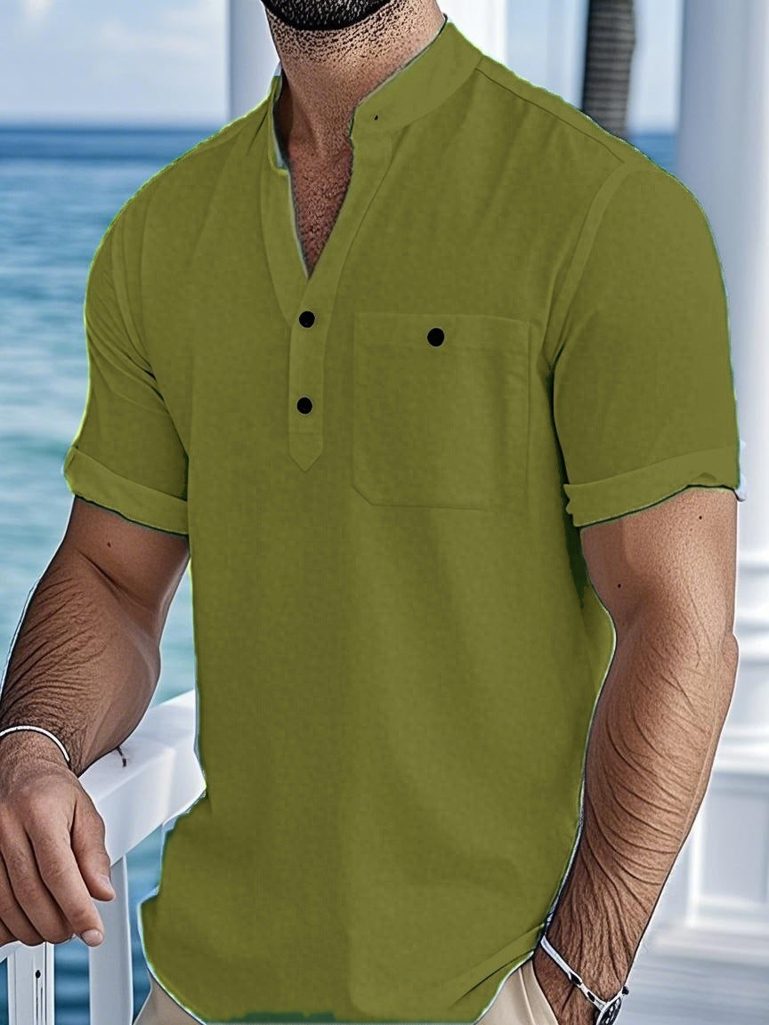 Casual short-sleeve shirt for men with button closure Lune London