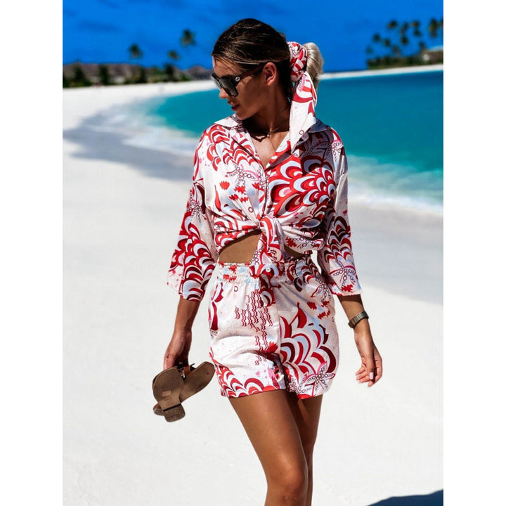 Ladies Beach Set Crop Tie-Front Lune London