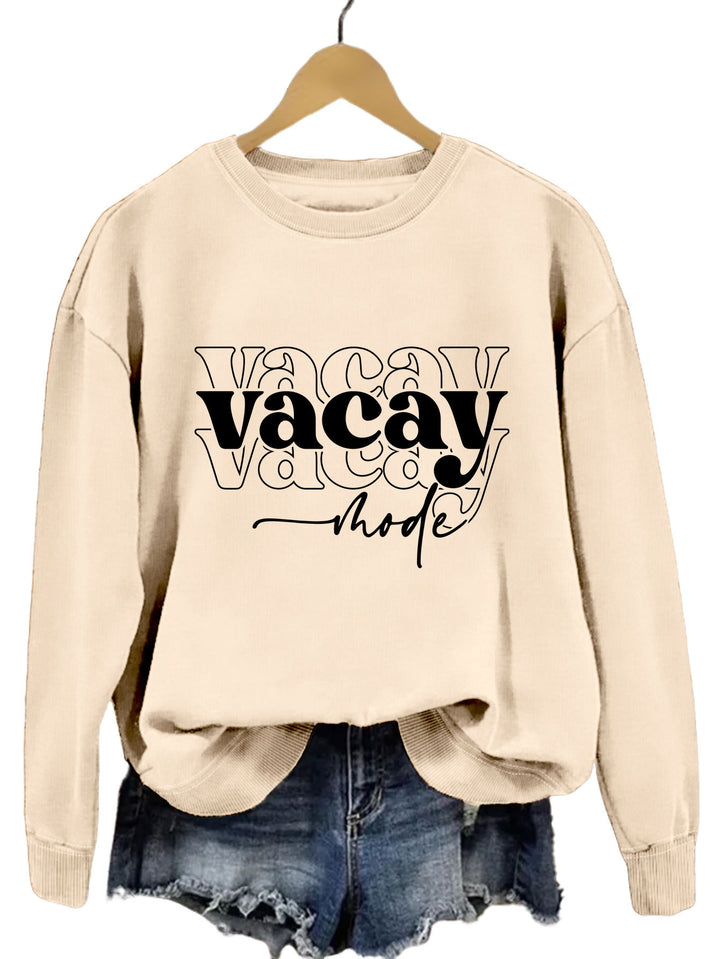 Sweatshirt femme avec lettrage décontracté et coupe décontractée Chic & Stil