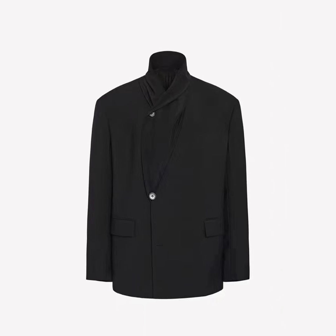 Blazer oversize féminin à la mode avec devant drapé Chic & Stil