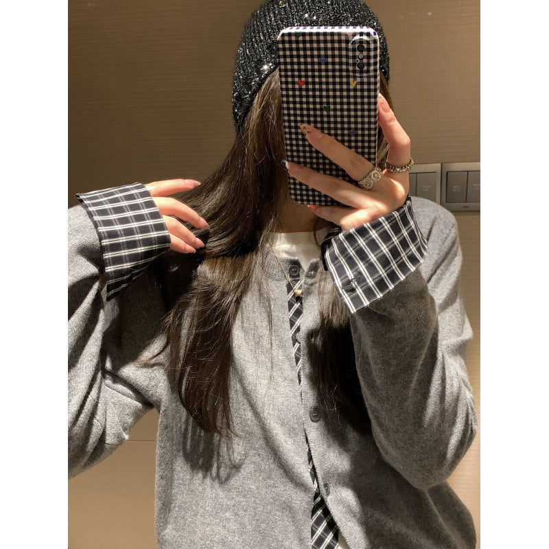 Gilet féminin en mélange de cachemire fin avec patte de boutonnage élégante Chic & Stil