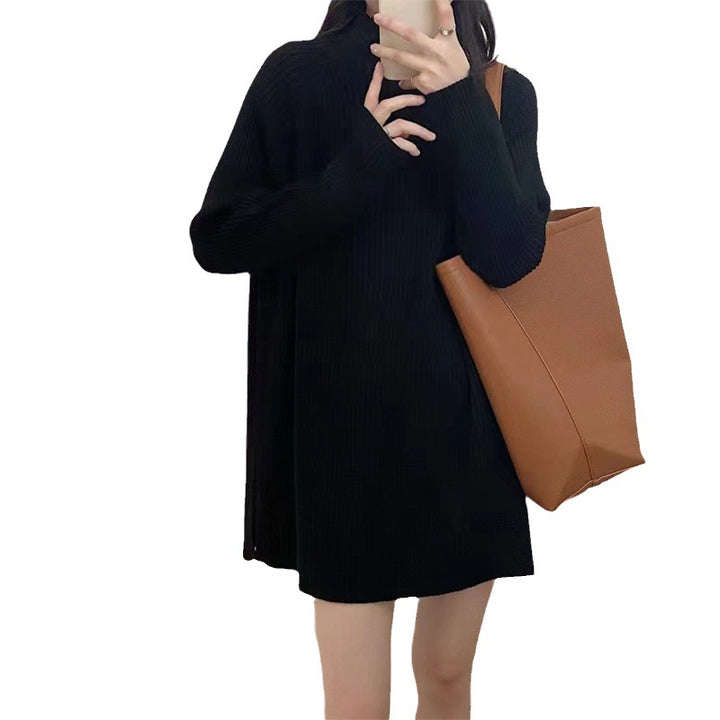 Pull en tricot épais pour femme avec col montant et coupe décontractée Chic & Stil