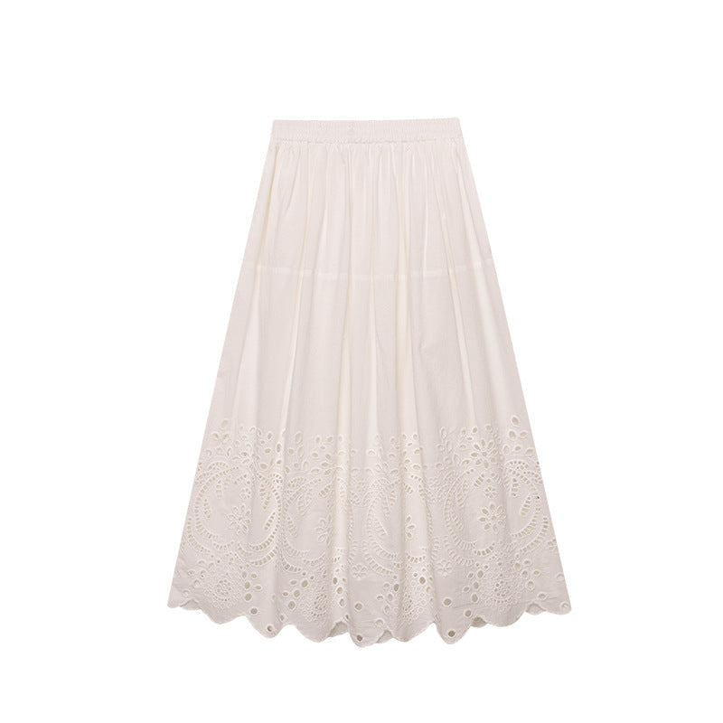 Women's pleated skirt with tasteful eyelet pattern Chic & Stil