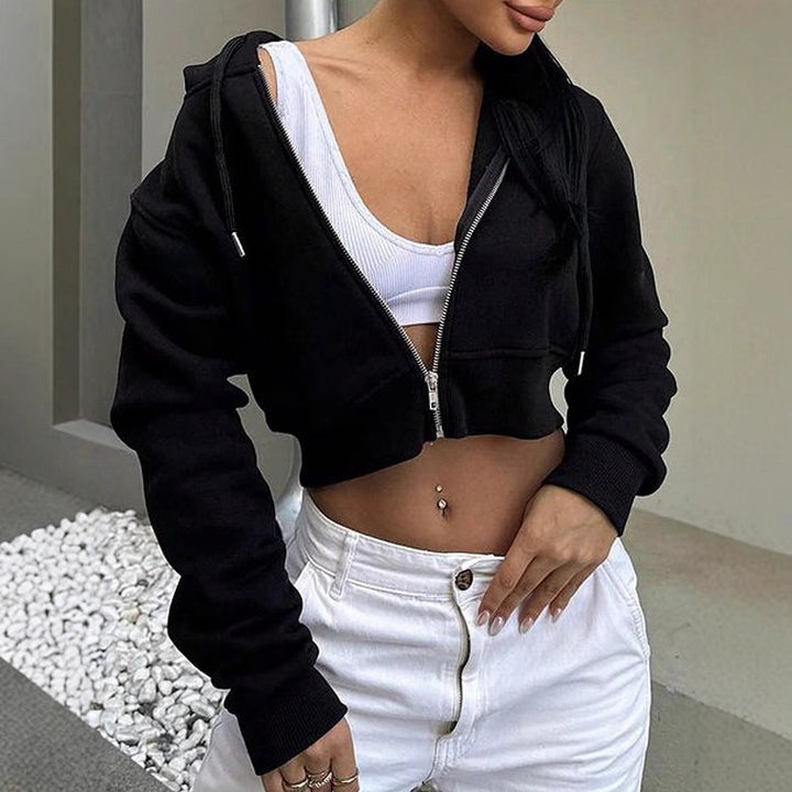 Cropped sport jacket for women with zipper Lune London