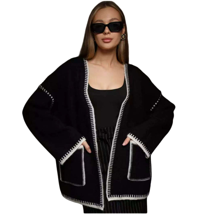 Women's knitted jacket with drawstrings and large pockets Lune London