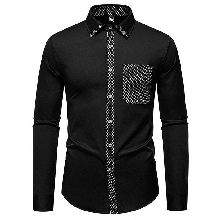 Long sleeve shirt for men with contrasting collar and trendy chest pocket Lune London