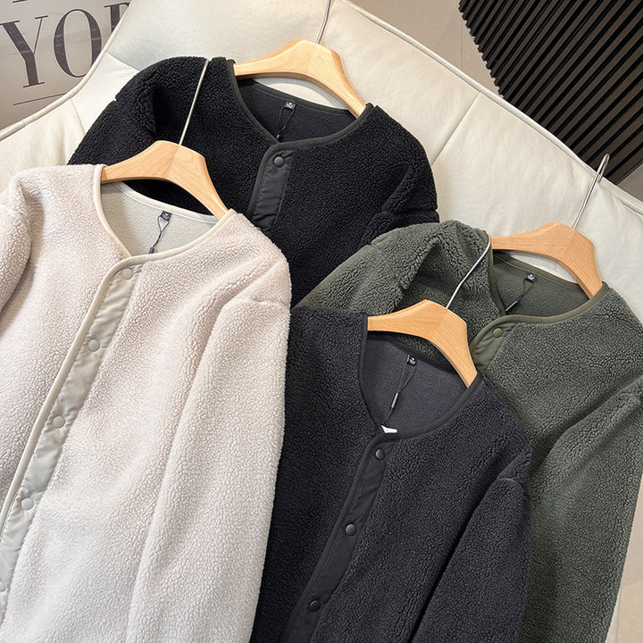 Veste en polaire doublée chaude pour femmes avec fermeture à pression Chic & Stil