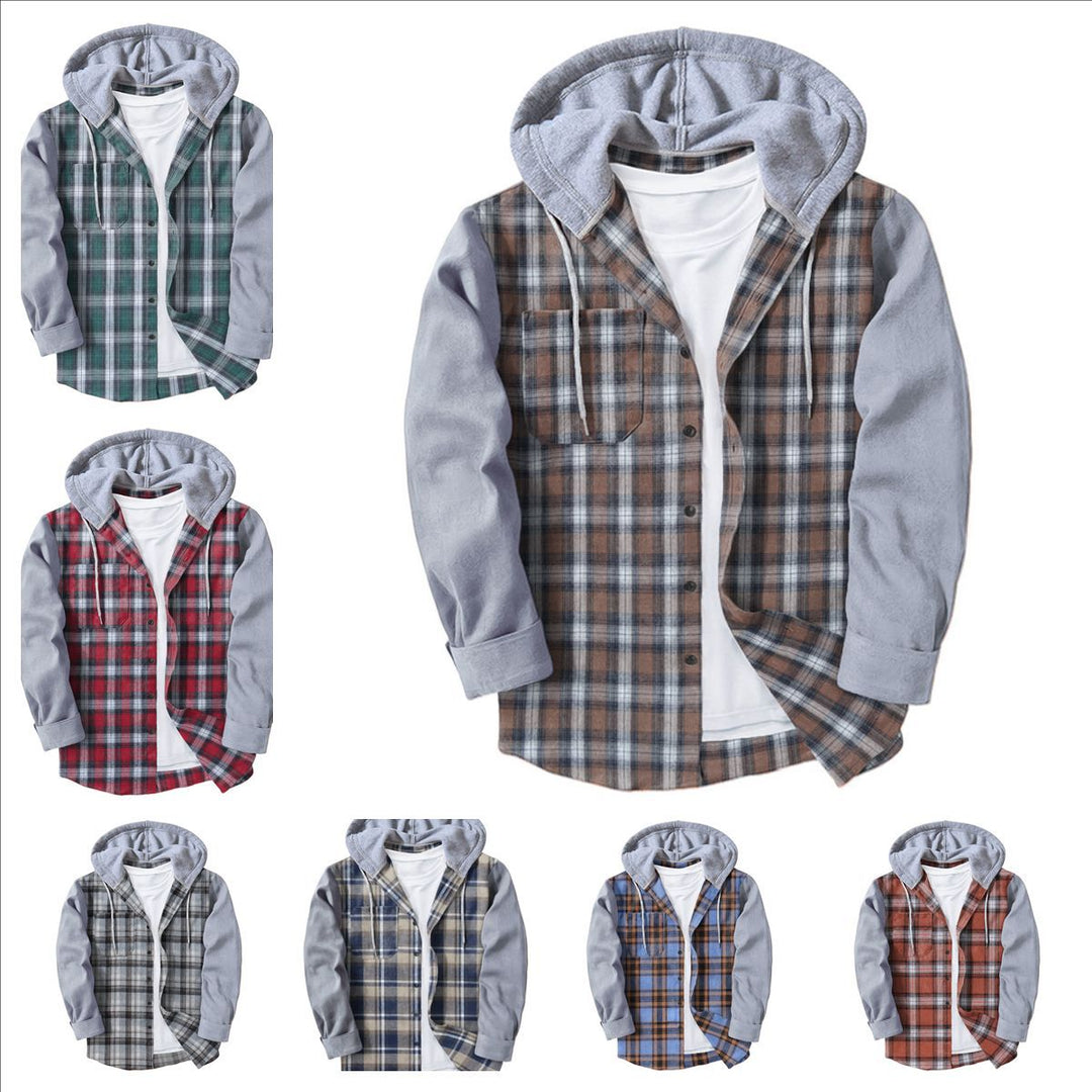 Casual flannel shirts for men with hood and two patch pockets Lune London