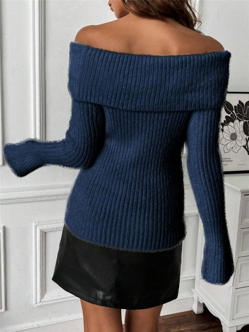 Women Off-Shoulder Knit Sweater Lune London