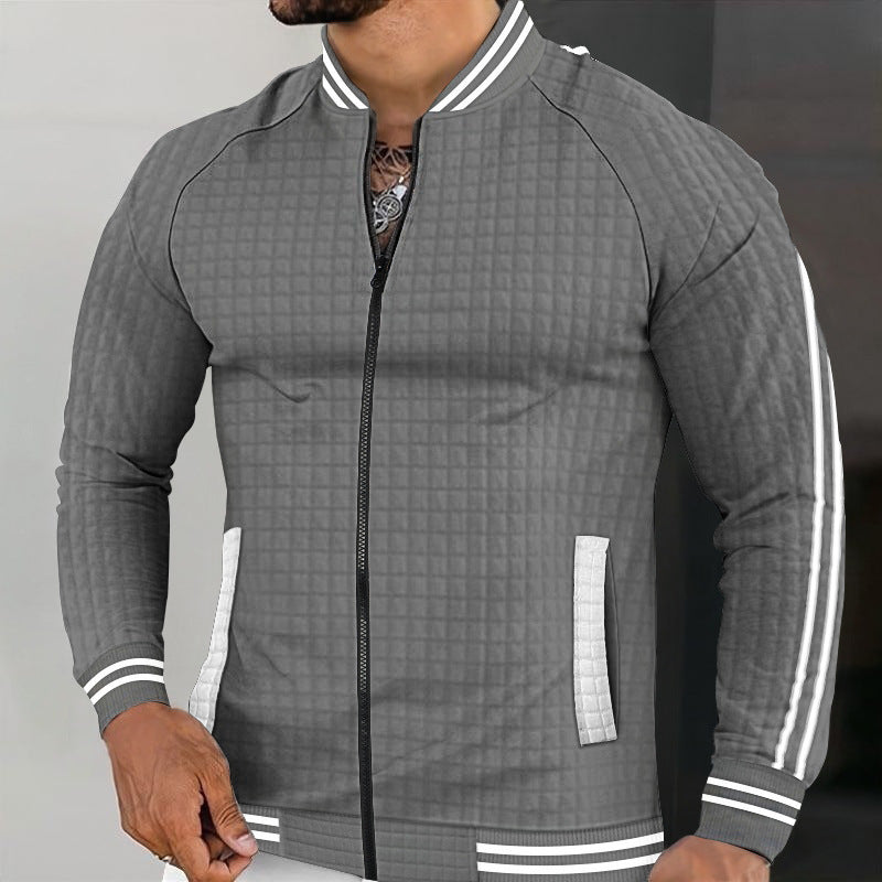 Veste matelassée sportive pour hommes avec un design structuré et des poches zippées latérales Lune London