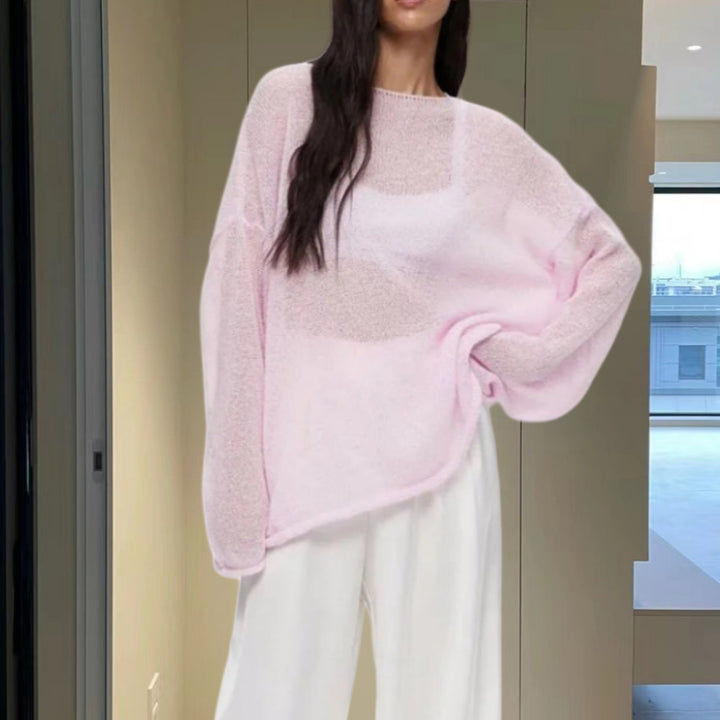 Ladies Loose Fit Knitted Top with Long Sleeves Lune London