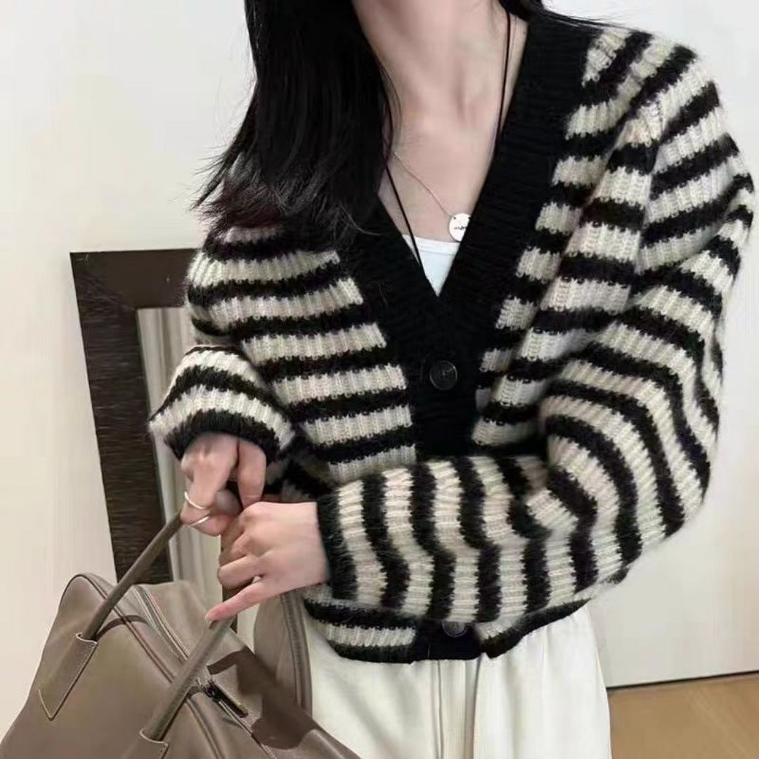 Women striped knit cardigan Lune London