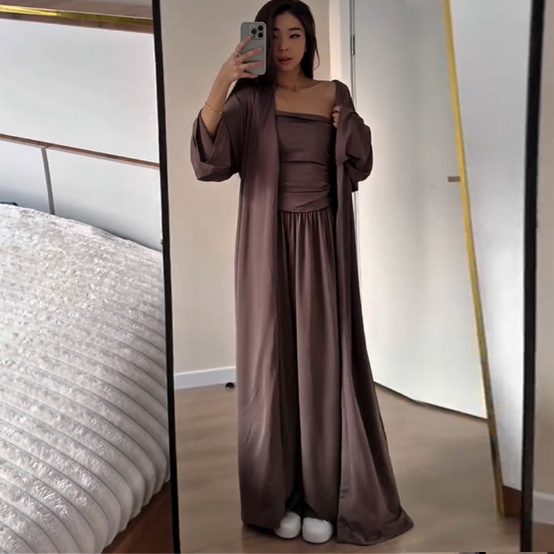 Airy loungewear set for women with long kimono Lune London