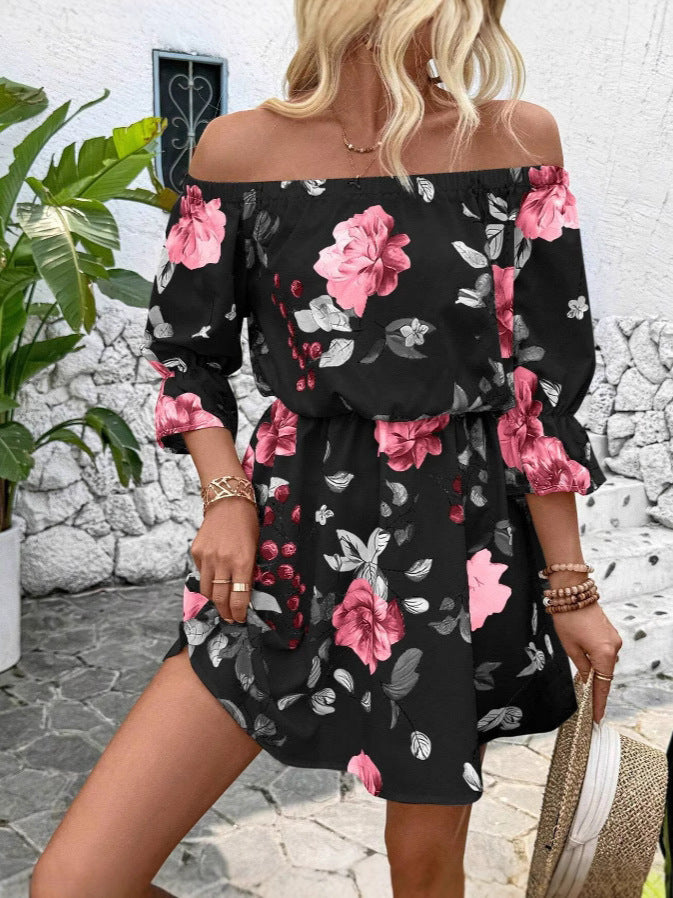 Boho dress for women with floral pattern Lune London