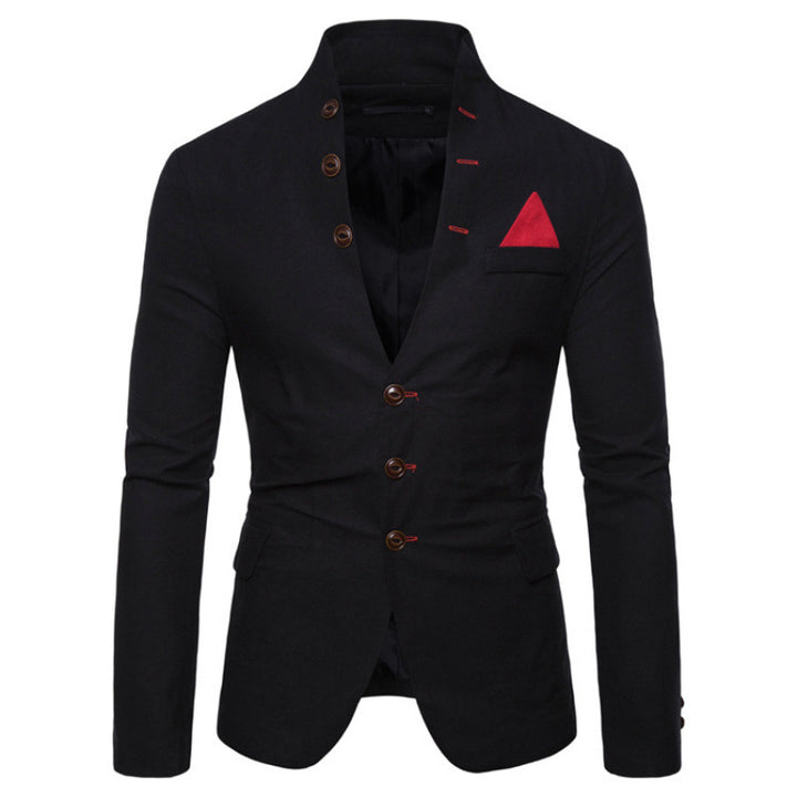 Veste élégante pour hommes avec col montant moderne et détails de boutons originaux Lune London