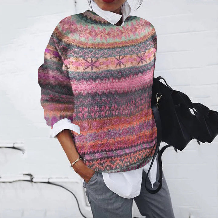 Women Patterned Sweater with Modern Knit Design Lune London