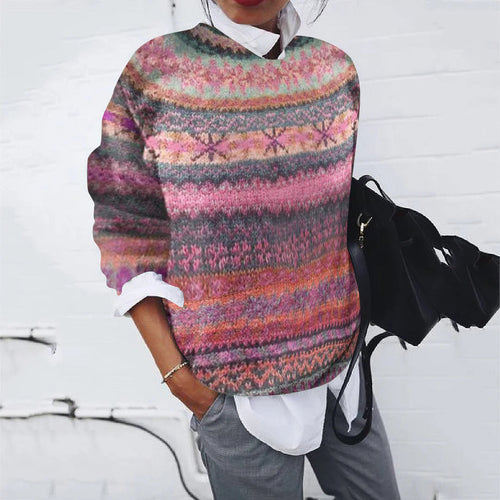 Women Patterned Sweater with Modern Knit Design Lune London