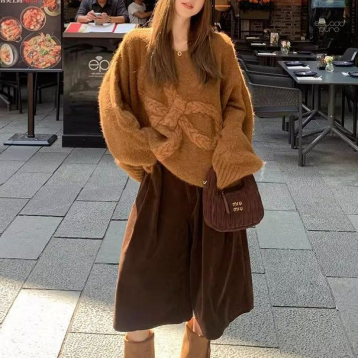 Pull en maille épaisse pour femmes avec design à câble décoratif Chic & Stil
