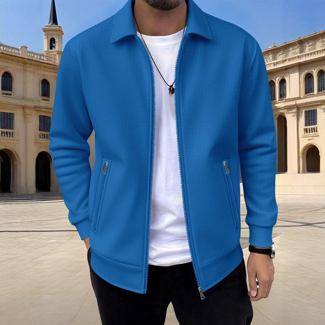 Modern knitted jacket for men with practical zip pockets and trendy design Lune London