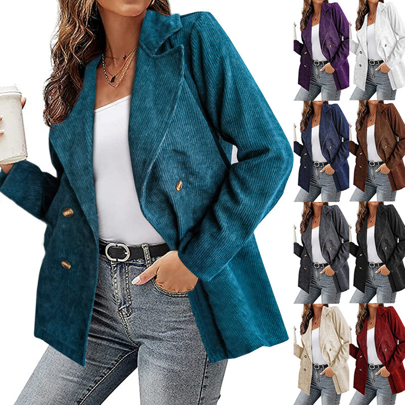 Faux leather blazer jacket for women with lined collar and trendy cut Lune London