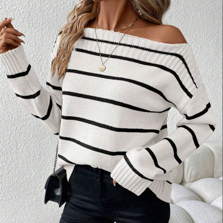 Pull décontracté pour femmes avec un design de rayures accrocheur Chic & Stil