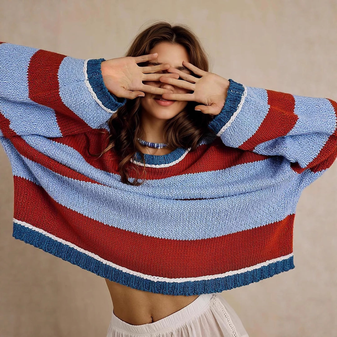 Chunky knit pullover for women with soft round neck Lune London