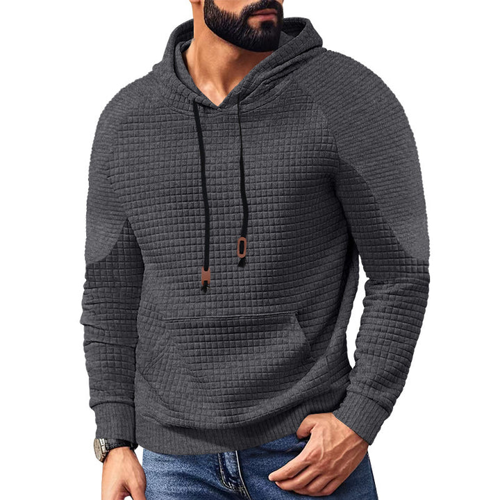 Men's hoodie with textured surface and practical kangaroo pocket Lune London