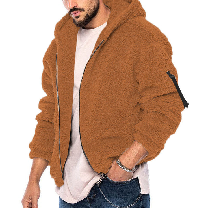 Fleece jacket for men with soft lining and hood Lune London