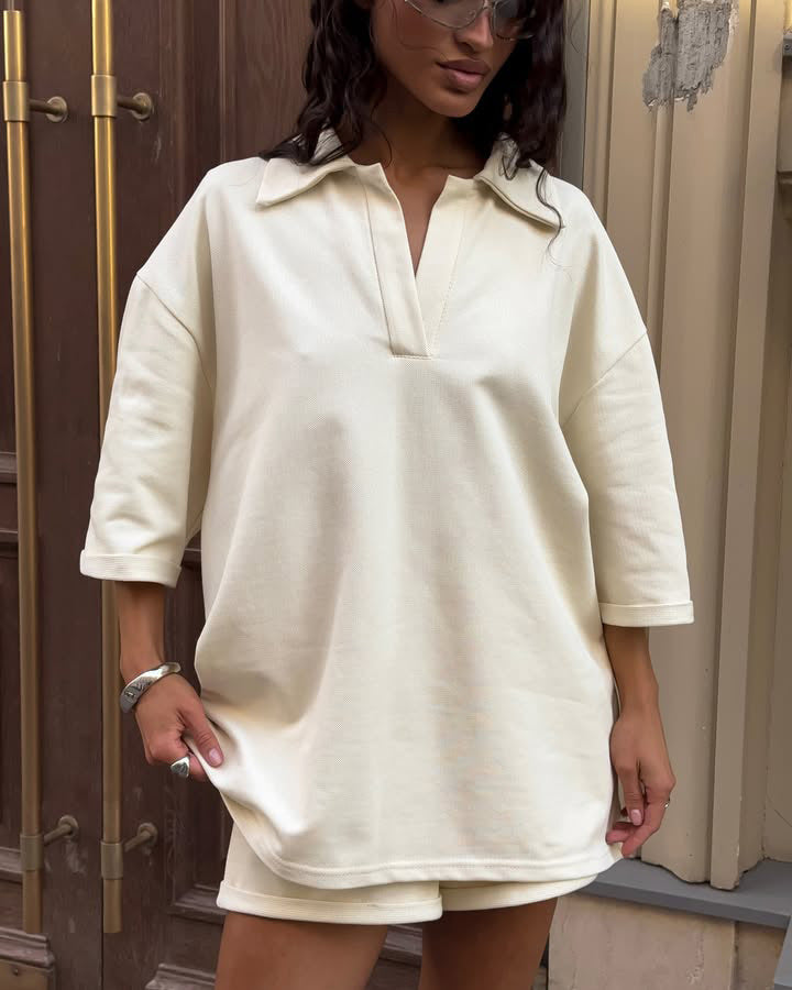 Comfortable polo dress for women with short sleeves and trendy collar Lune London