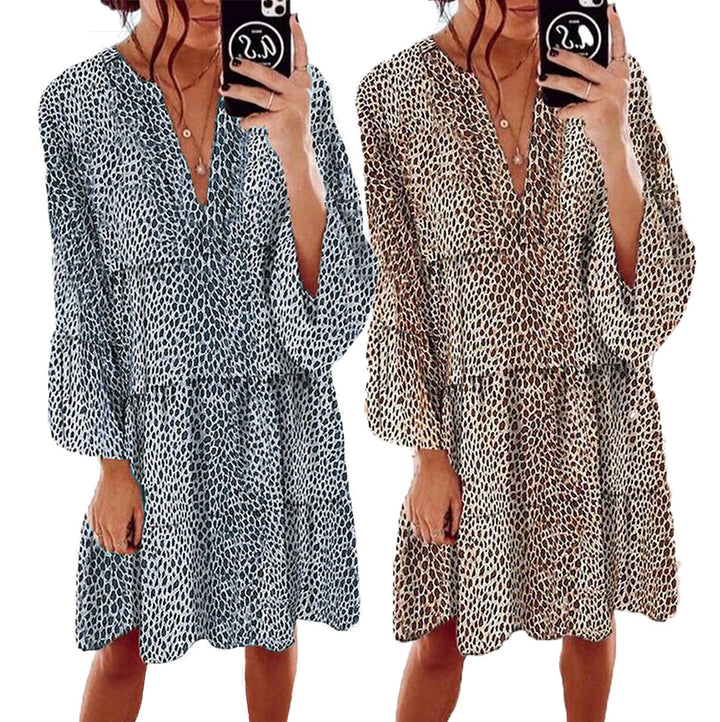 Robe maxi femme avec un élégant col en V et des manches volumineuses Chic & Stil