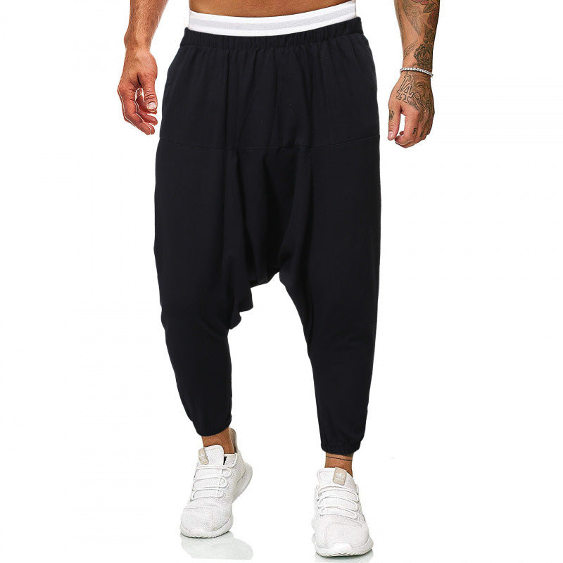 Comfortable harem pants for men with elastic waistband and side pockets Lune London