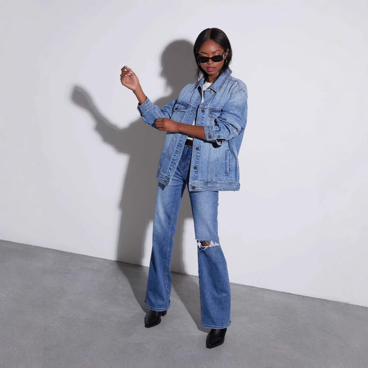 Chic & Stil Oversized Denim Jacket for Women