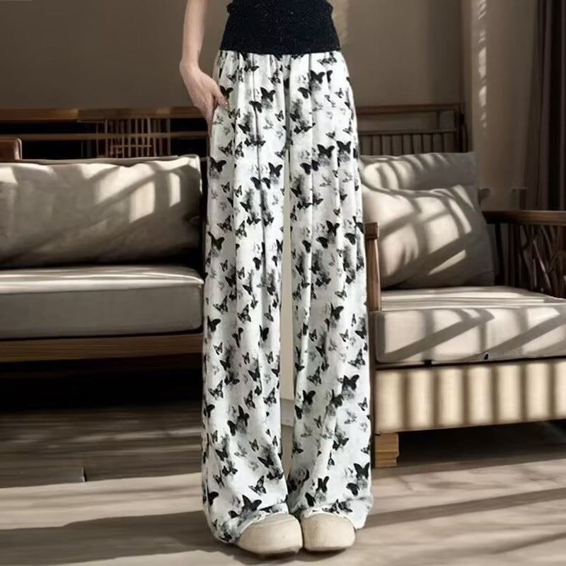 Ladies Comfortable Summer Pants with Butterfly Pattern Chic & Stil