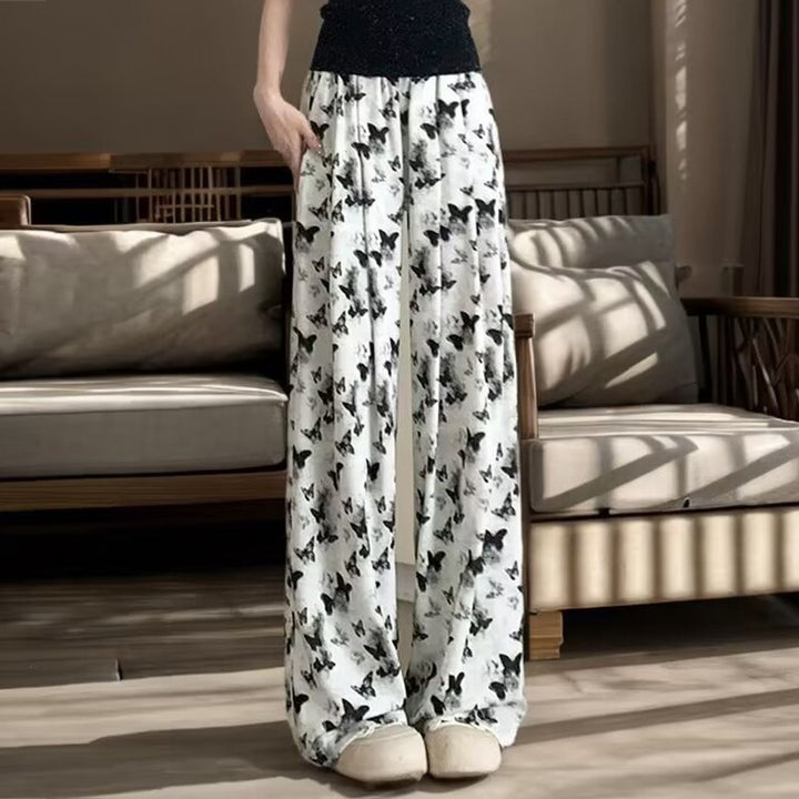 Ladies Comfortable Summer Pants with Butterfly Pattern Chic & Stil