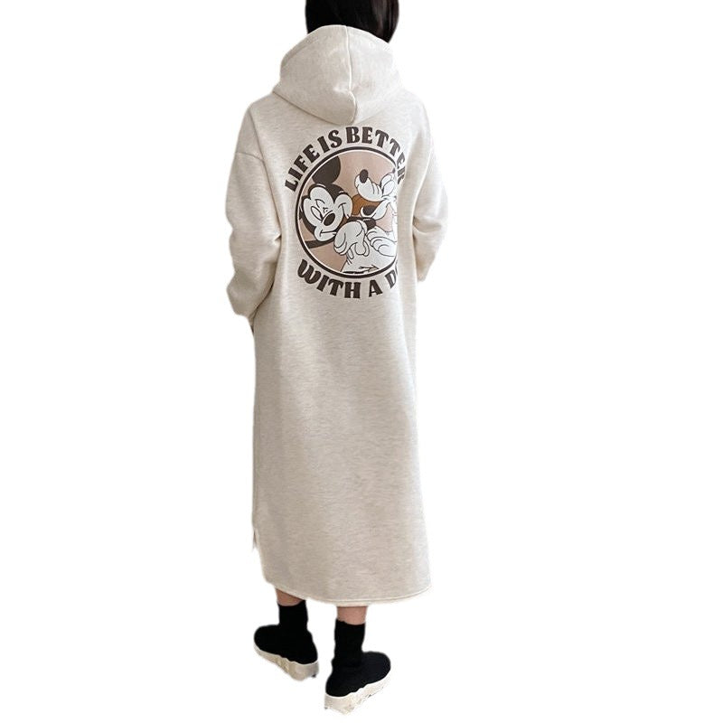 Women’s Cozy Hoodie Dress with large print and comfortable fit Chic & Stil