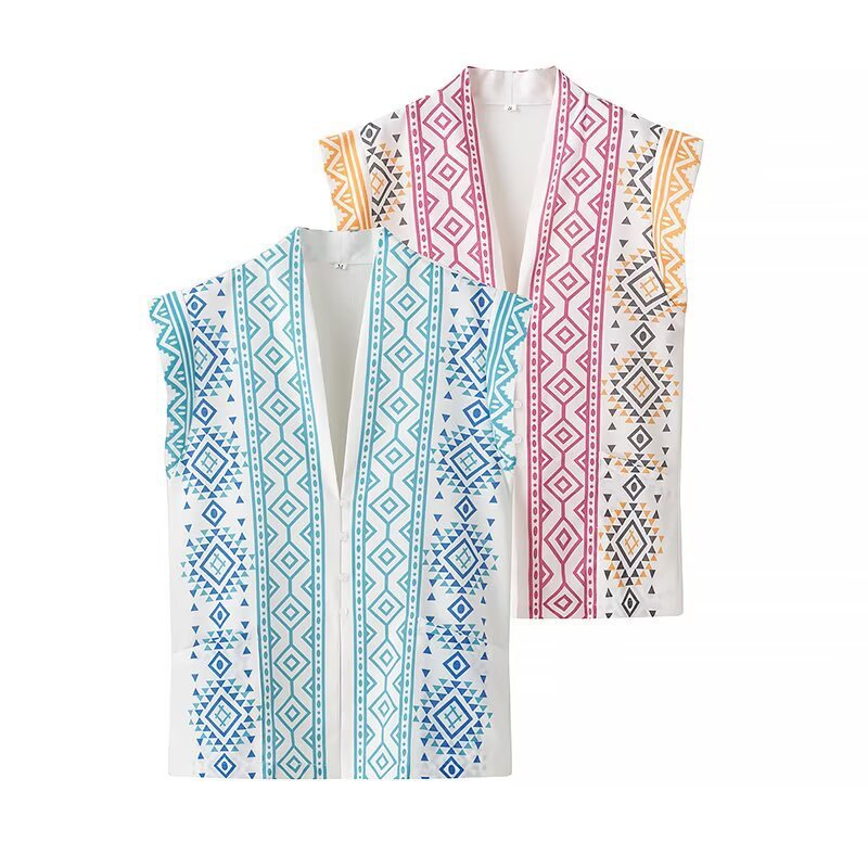 Exciting geometric pattern blouse top for women Lune London