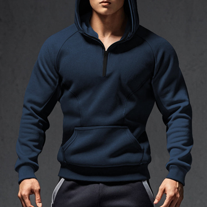 Men's sporty hoodie with half-zip Lune London