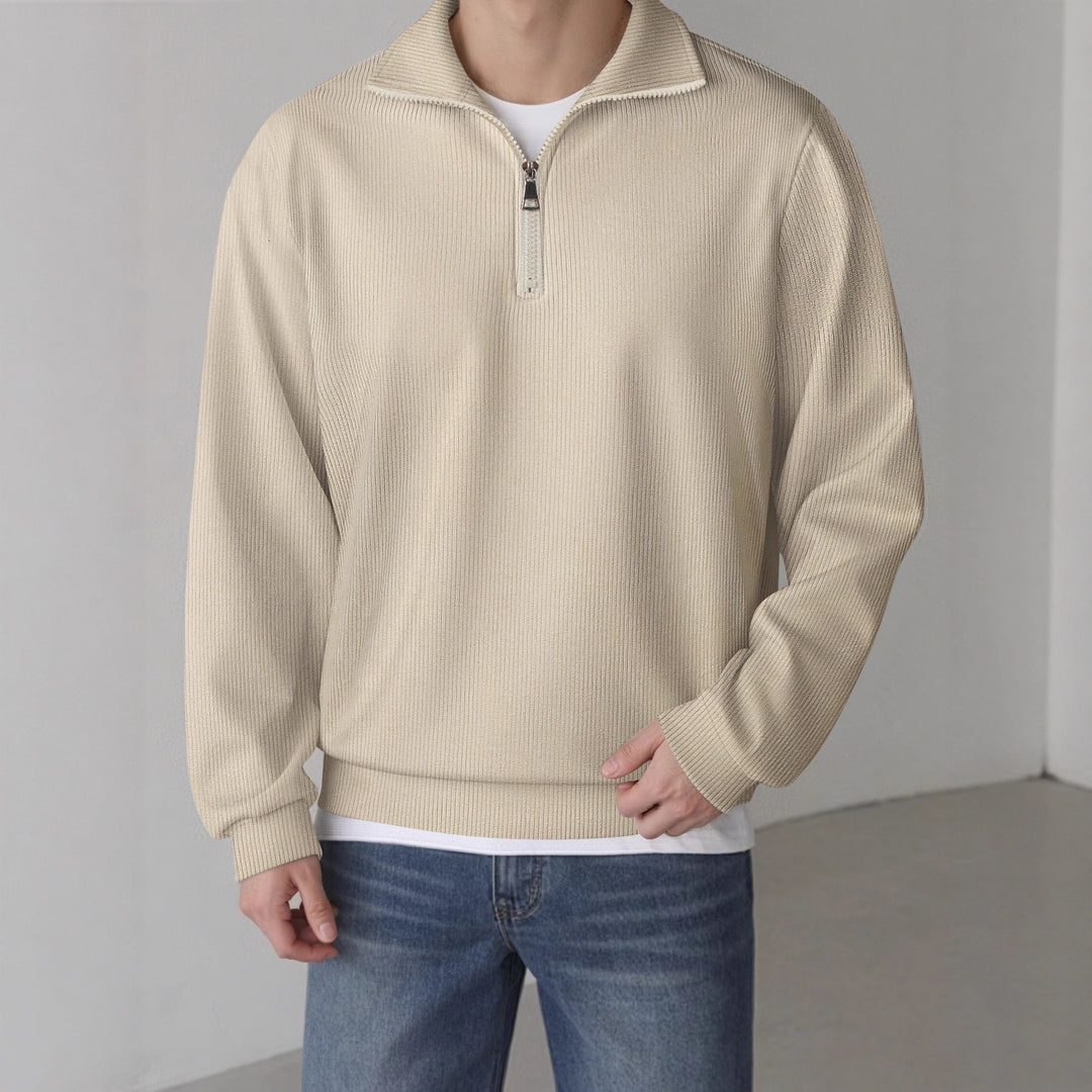 Casual pullover for men with half zipper Lune London