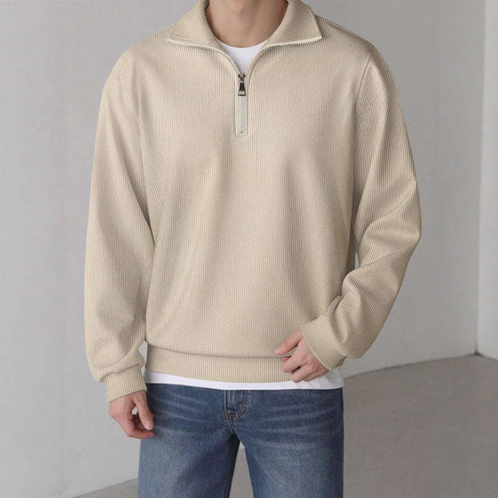 Casual pullover for men with half zipper Lune London
